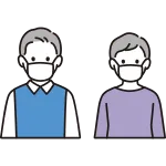 Men And Women Wearing Masks Elderly SVG Icon